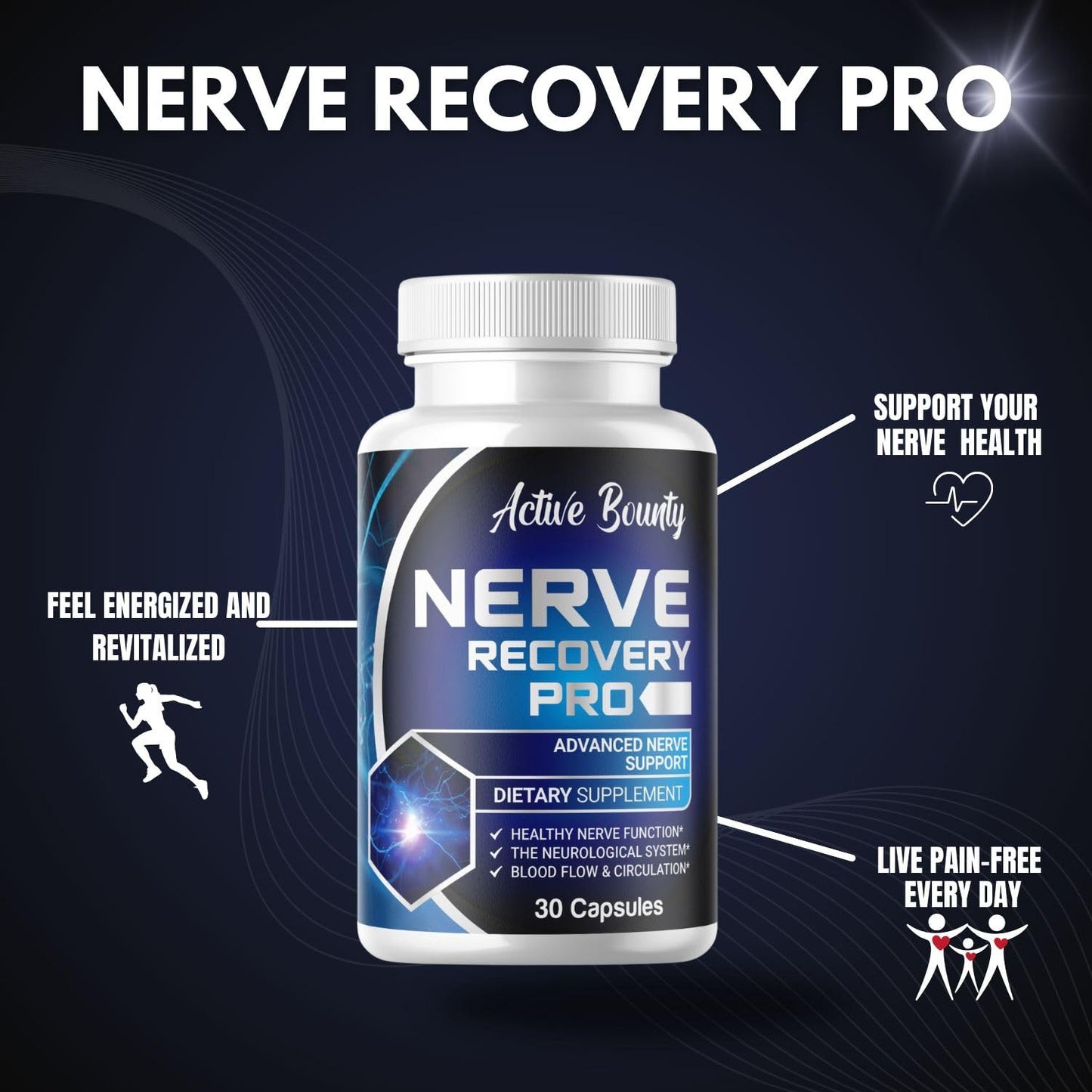 Nerve Recovery Pro – Nerve Supplement with Alpha-Lipoic Acid, Turmeric & Acetyl-L-Carnitine – 30 Capsules - 2 Pack